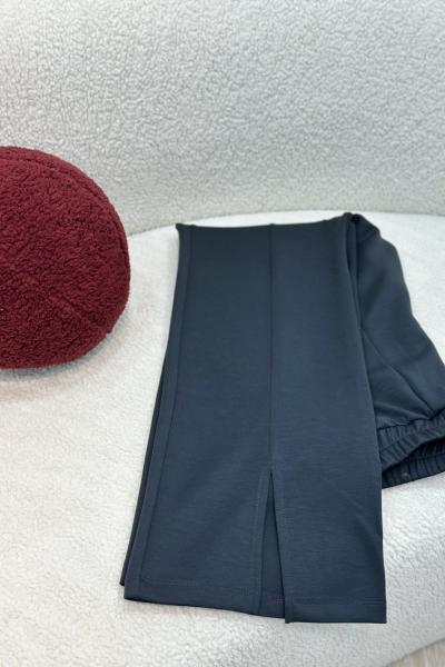 Yırtmaç Modal Pantolon Füme