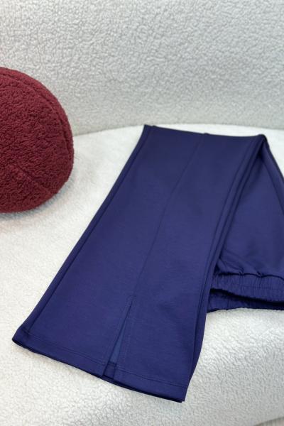 Yırtmaç Modal Pantolon Lacivert