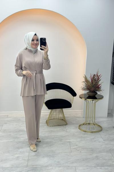 Seren İkili Takım Bej