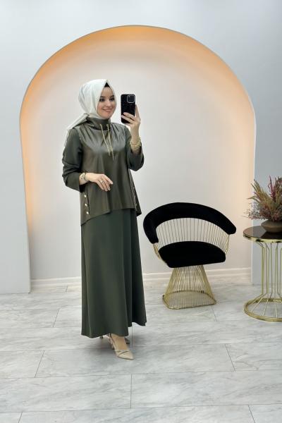 Dora İkili Elbise Haki