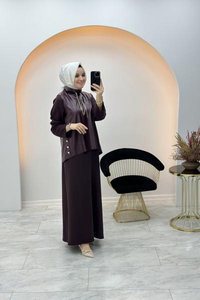 Dora İkili Elbise Bordo