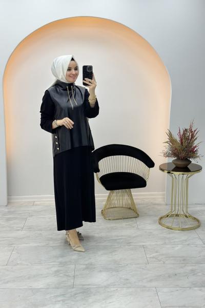 Dora İkili Elbise Siyah