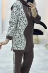 Leoparlı Takım Kahverengi