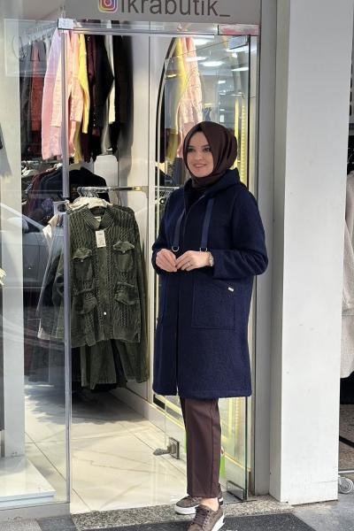 Kıvırcık Kısa Kaşe Lacivert