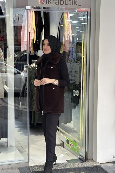 Milano Yelek Kahverengi