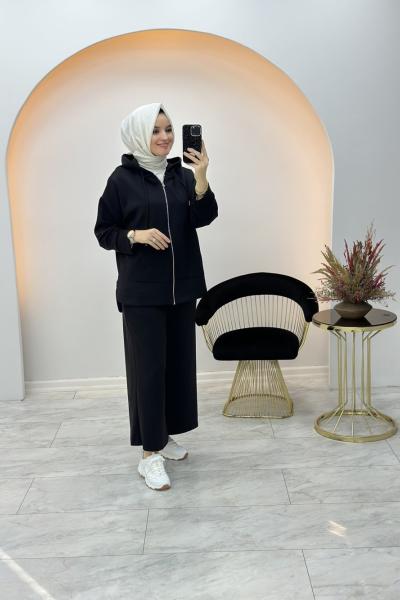 Devin Fermuarlı Takım Siyah