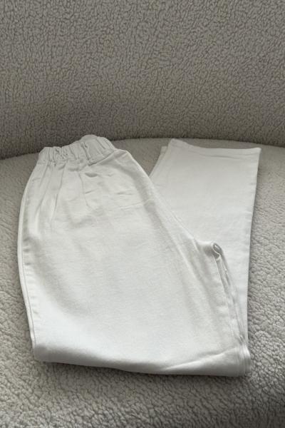 Mom Jean Pantolon Beyaz