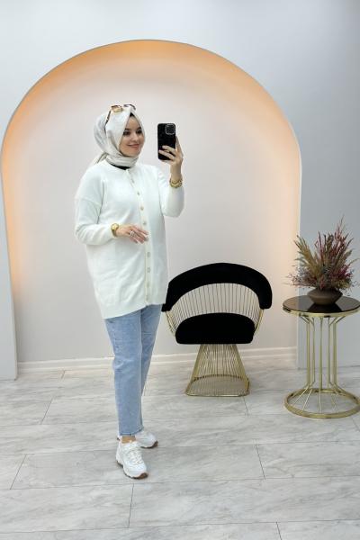 Berra Yumoş Hırka Beyaz