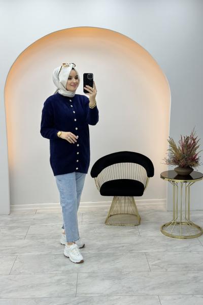 Berra Yumoş Hırka Lacivert