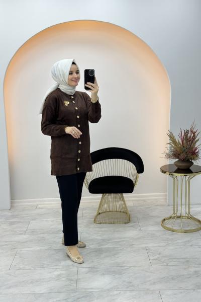 Gonca Hırka Kahverengi