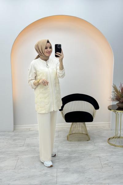 Elodi Fermuarlı Takım Taş Rengi