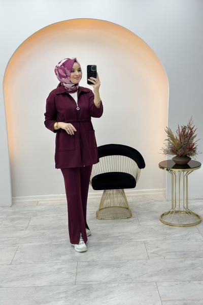 Bağlamalı İkili Takım Bordo