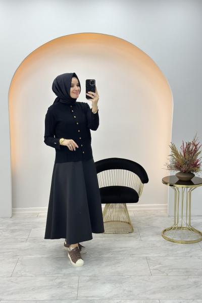 İzlem Merserize Hırka Siyah