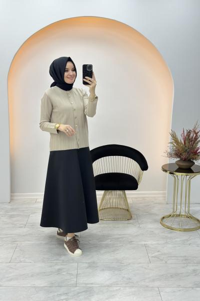 İzlem Merserize Hırka Bej