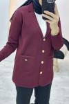 Blazer Triko Ceket Bordo