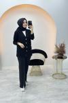 Blazer Triko Ceket Siyah
