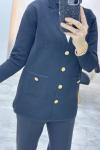 Blazer Triko Ceket Siyah
