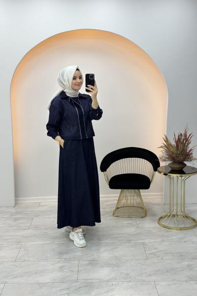 Kot Jile Elbise Lacivert