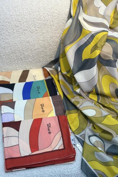 Ebruli Desen Şal Kırmızı