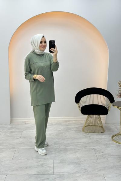 Kampanyalı Taşlı Takım Mint Yeşili