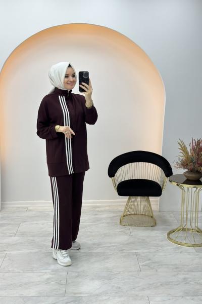 Çizgili Spor Takım Bordo