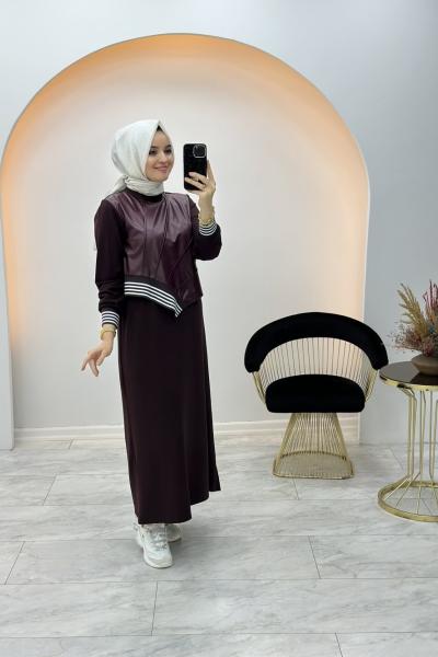 Marsilya Elbise Bordo