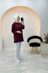 Moon Düğme Detay Tunik Bordo