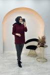 Sim Detaylı Triko Tunik Bordo