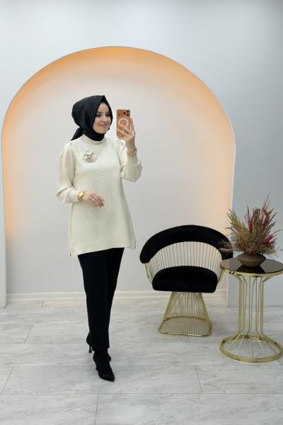 Viva Güllü Tunik Ekru