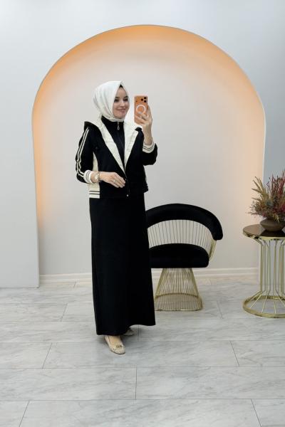 Yelek Detaylı Spor Elbise Siyah