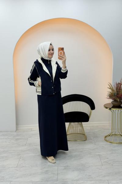 Yelek Detaylı Spor Elbise Lacivert