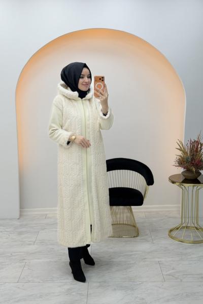 Tam Boy Kürk Kaşe Krem