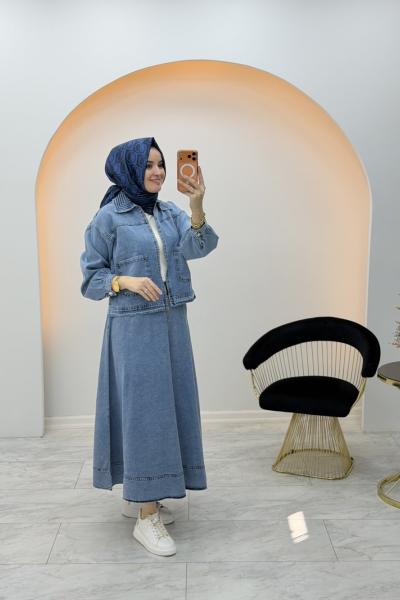 Asmin Kot Etekli Takım Mavi