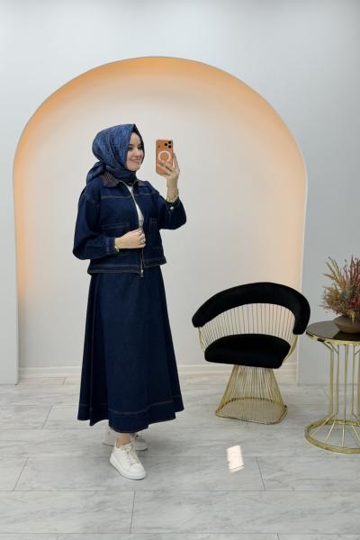 Asmin Kot Etekli Takım Lacivert