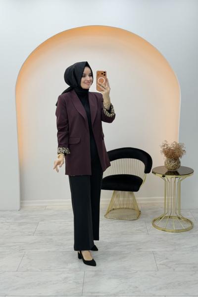 Blazer Ceket Bordo
