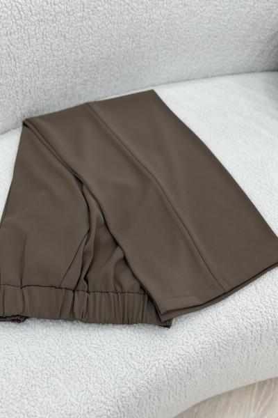 Gaze Bol Paça Kumaş Pantolon Vizon