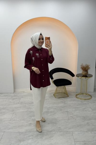 Yıldız Gömlek Bordo