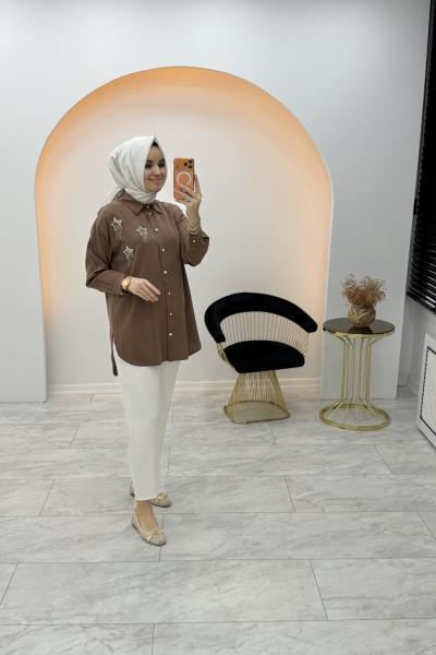 Yıldız Gömlek Kahverengi