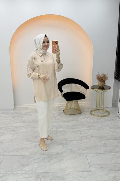 Yıldız Gömlek Krem