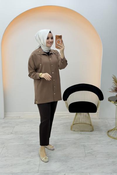 Selinay Gömlek Kahverengi