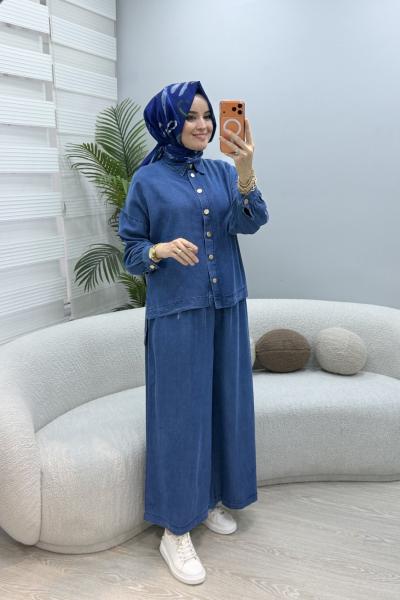 Tensel Kot Takım Mavi