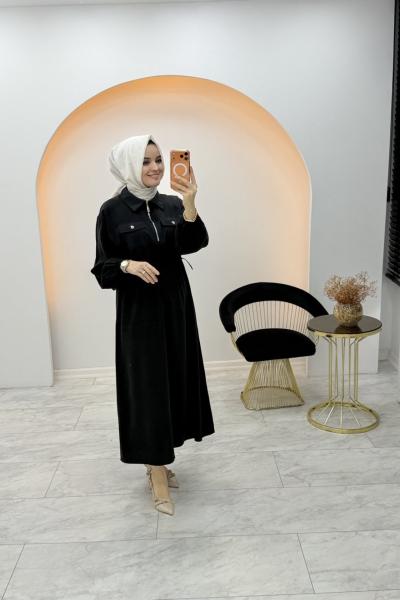 Bükre Elbise Siyah
