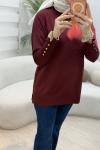 Hazel Merserize Tunik Bordo