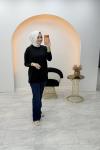 Hazel Merserize Tunik Siyah