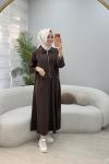 Hüsna Etekli Takım Kahverengi