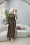 Işıl Qupra Elbise Kahverengi