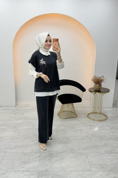 Zümra Üçlü Takım Siyah