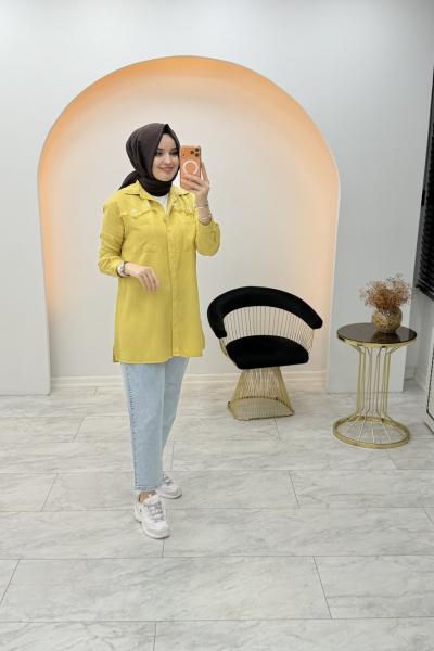 Alin Tensel Gömlek Sarı