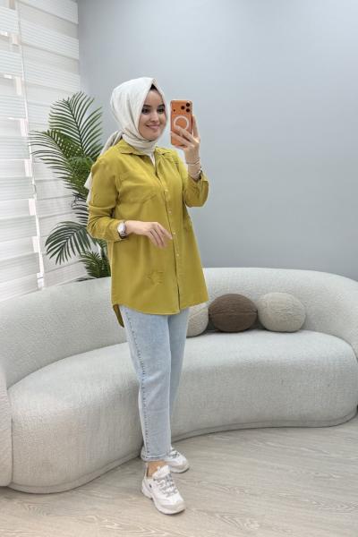 Yıldız Tensel Gömlek Yağ Yeşili