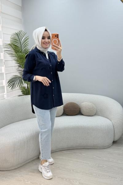 Yıldız Tensel Gömlek Lacivert